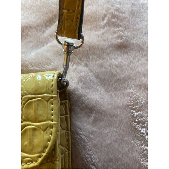 Nicole by Nicole Miller Alligator Print Shoulder Bag Mustard Yellow - Picture 6 of 12